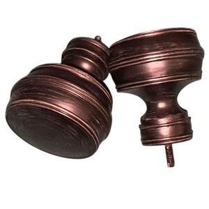 Vintage Style Dark Bronze Curtain Rod Finials Decorative Accents‎ Set of 2